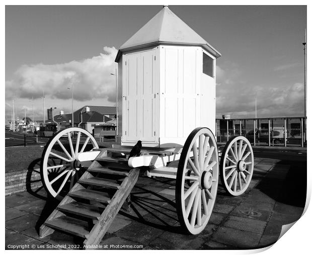 Weymouth bathing hut  Print by Les Schofield