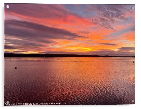 Sunrise Exe Estuary  Acrylic by Tim Ridgeway