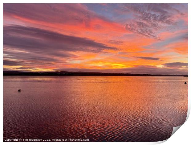 Sunrise Exe Estuary  Print by Tim Ridgeway
