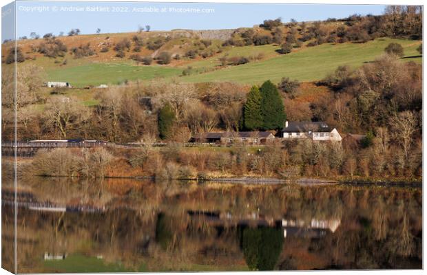 Brecon Mountain Railway at Pontsticill Reservoir Canvas Print by Andrew Bartlett