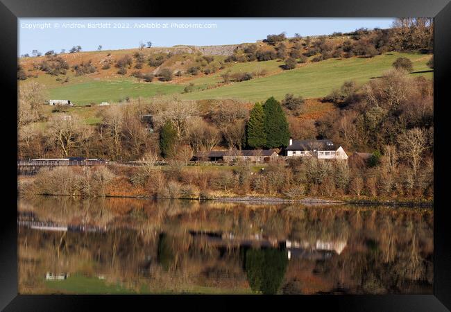 Brecon Mountain Railway at Pontsticill Reservoir Framed Print by Andrew Bartlett