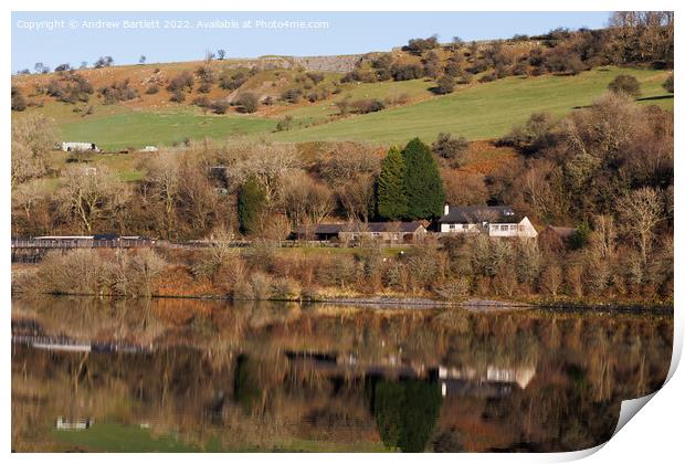 Brecon Mountain Railway at Pontsticill Reservoir Print by Andrew Bartlett