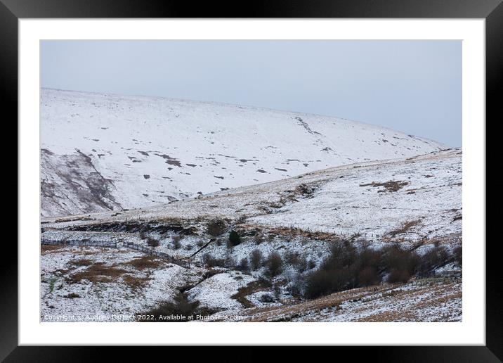 Snow at Storey Arms, Brecon Beacons, South Wales, UK.   Framed Mounted Print by Andrew Bartlett