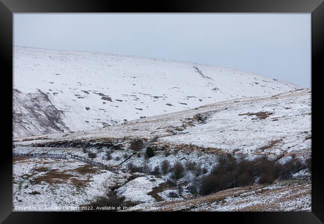 Snow at Storey Arms, Brecon Beacons, South Wales, UK.   Framed Print by Andrew Bartlett