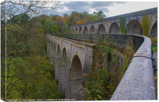 Chirk Aqueduct and Viaduct Canvas Print by Paul Pepper