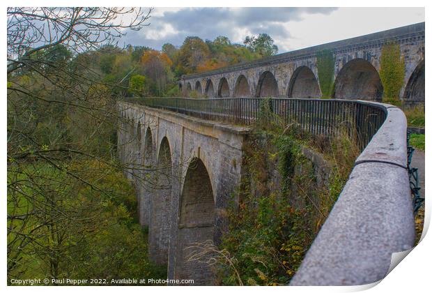 Chirk Aqueduct and Viaduct Print by Paul Pepper
