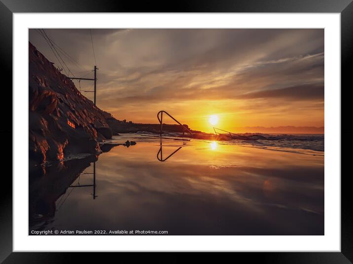 Sunrise over Dalebrook tidal pool Framed Mounted Print by Adrian Paulsen