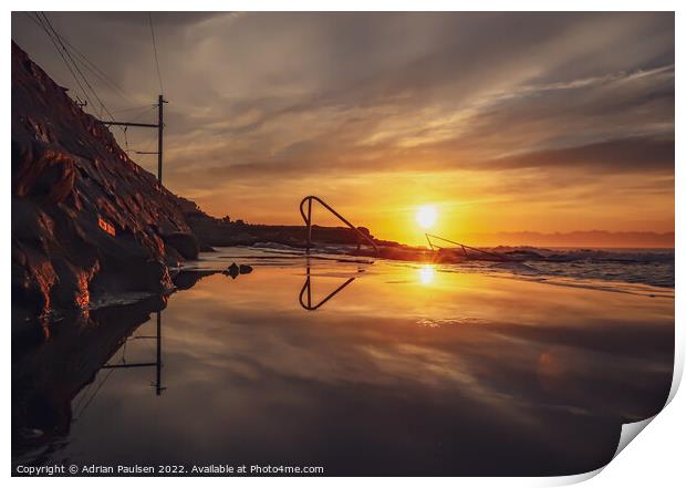 Sunrise over Dalebrook tidal pool Print by Adrian Paulsen