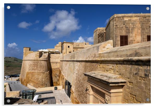 Cittadella In Victoria On Gozo Island, Malta Acrylic by Artur Bogacki
