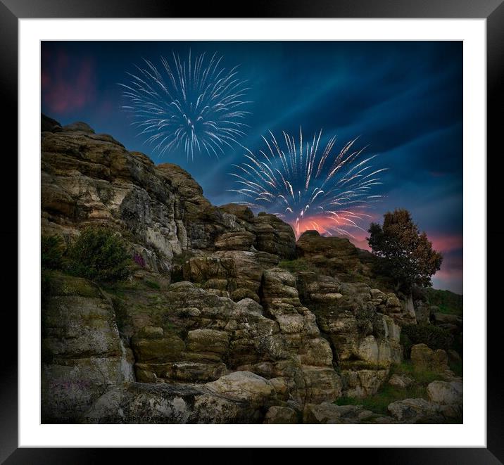 FIREWORKS OVER LADIES PARLOUR - HASTINGS. EAST SUSSEX Framed Mounted Print by Tony Sharp LRPS CPAGB