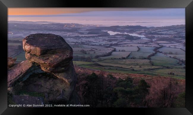 Leek and Tittesworth pre sunrise Framed Print by Alan Dunnett