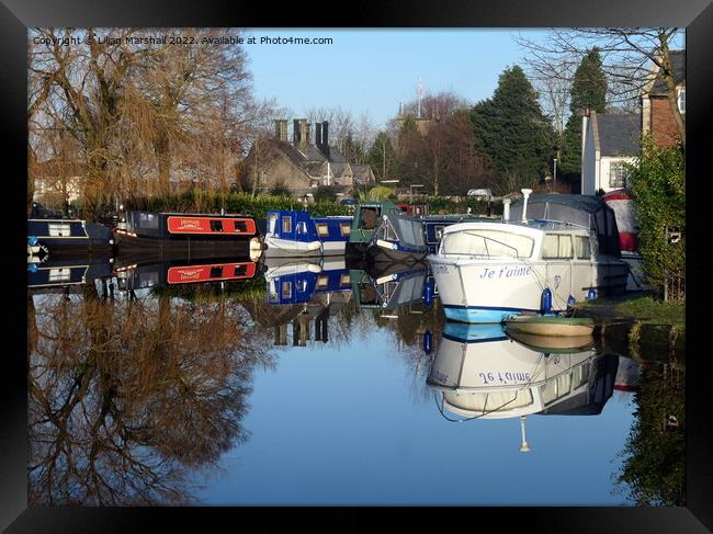 Lancaster canal at Garstang.  Framed Print by Lilian Marshall
