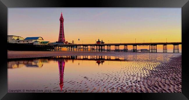 Blackpool Tower Reflections Framed Print by Michele Davis