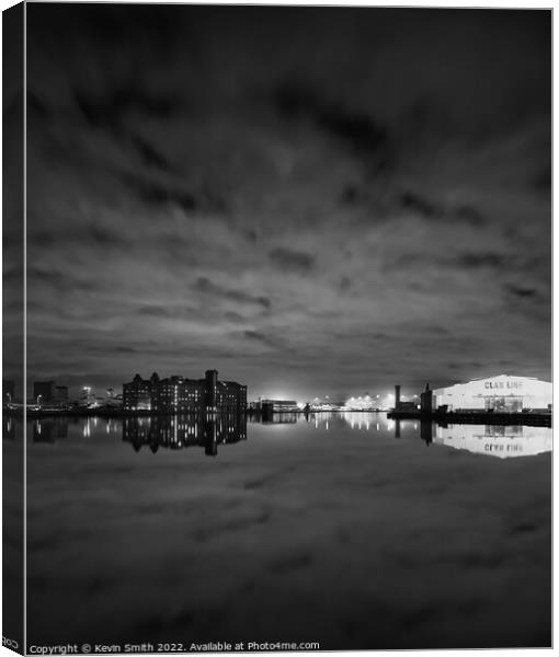 Birkenhead Docks reflections Canvas Print by Kevin Smith