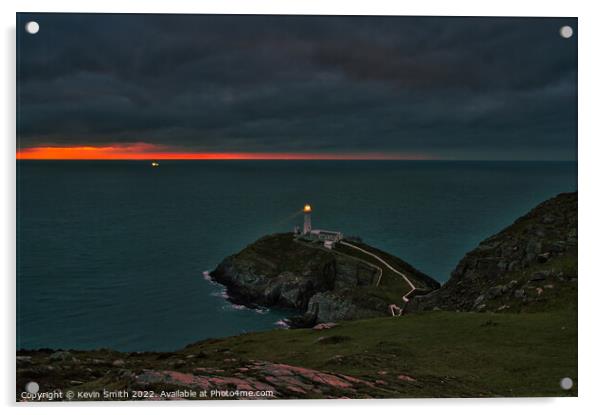 South Stack Anglesey Acrylic by Kevin Smith