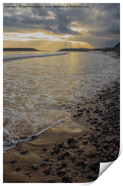 Sidmouth Beach Print by Pete Hemington