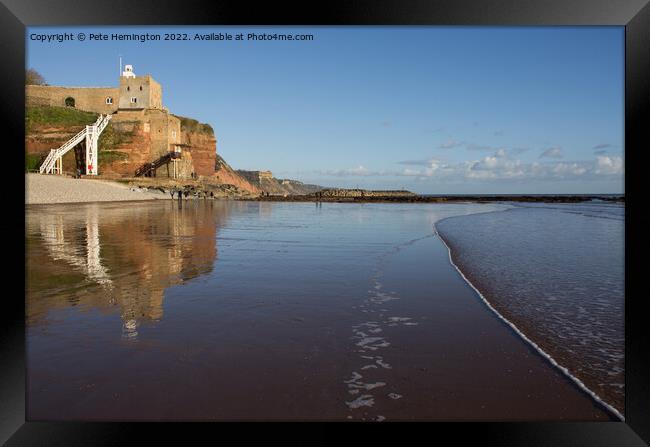 Sidmouth Beach at Low tide Framed Print by Pete Hemington