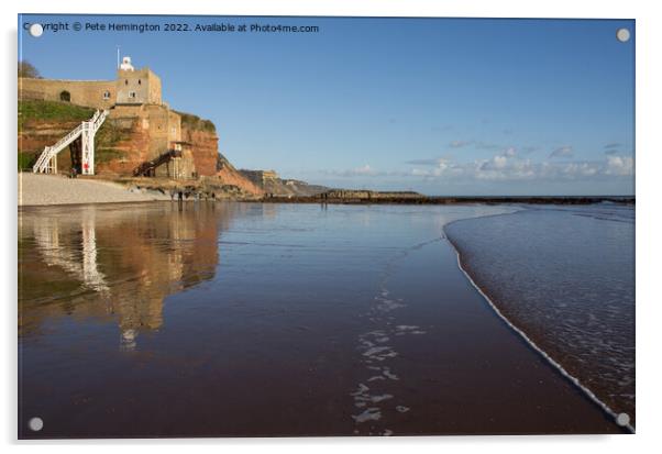 Sidmouth Beach at Low tide Acrylic by Pete Hemington