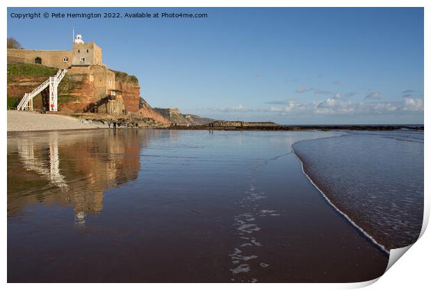 Sidmouth Beach at Low tide Print by Pete Hemington