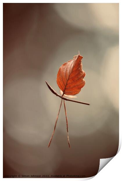 leaf man Print by Simon Johnson