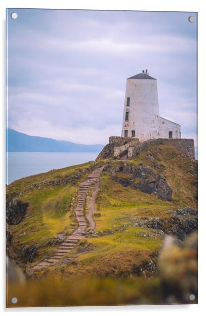 Tŵr Mawr Lighthouse on Ynys Llanddwyn Acrylic by Liam Neon