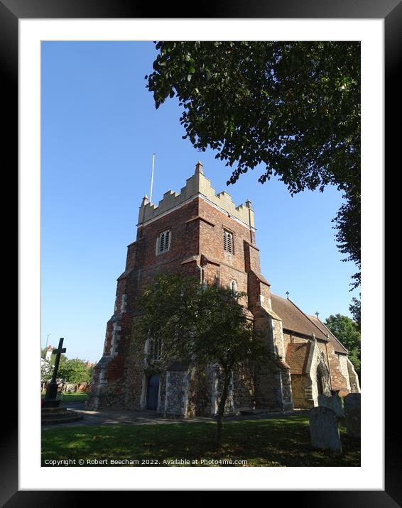 St Mary's. church Tollesbury Essex Framed Mounted Print by Robert Beecham