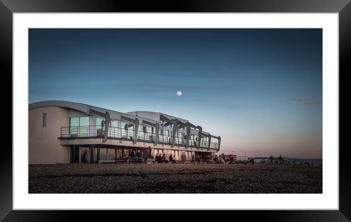 Cafe on the Beach Framed Mounted Print by Mark Jones