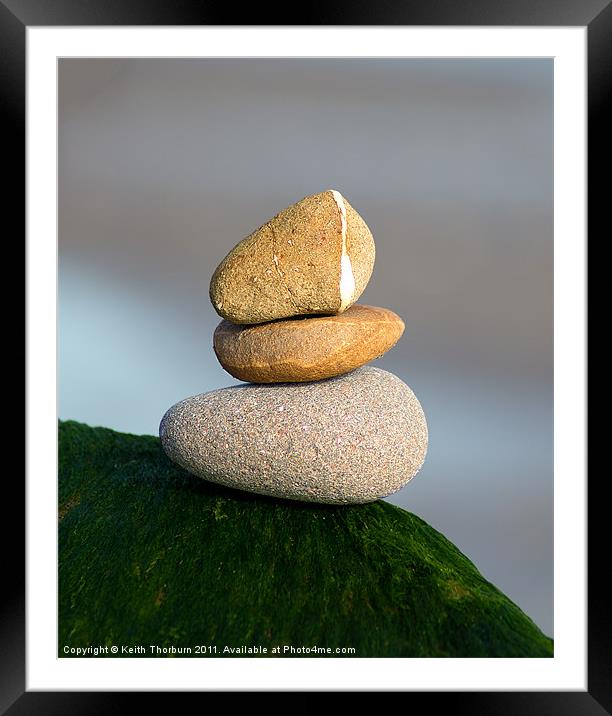 Trio of Beach Stones Framed Mounted Print by Keith Thorburn EFIAP/b