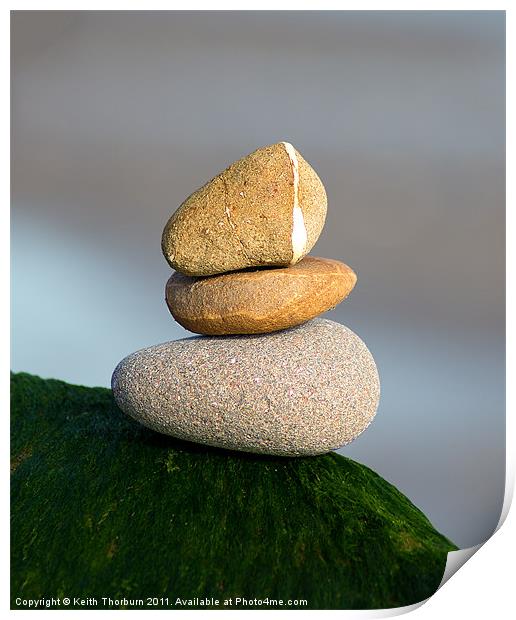 Trio of Beach Stones Print by Keith Thorburn EFIAP/b
