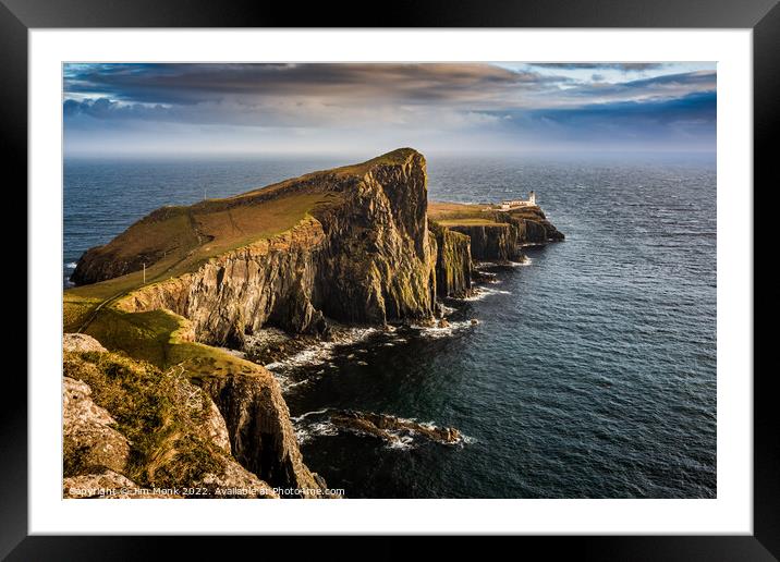 Neist Point Lighthouse Framed Mounted Print by Jim Monk