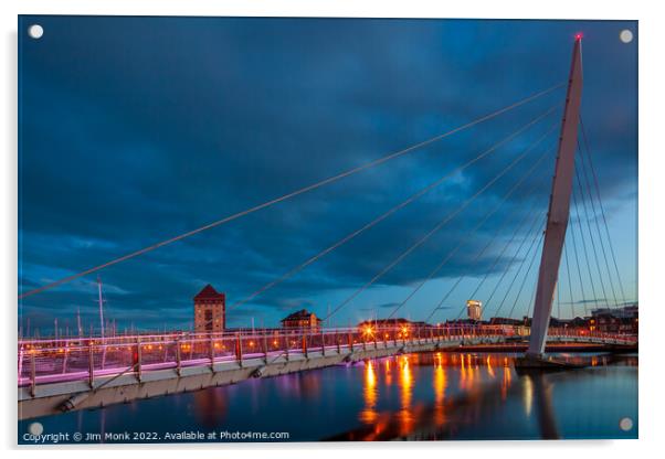 Swansea Sail Bridge Acrylic by Jim Monk
