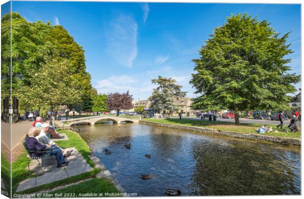 River Windrush Bourton-on-the-Water. Canvas Print by Allan Bell