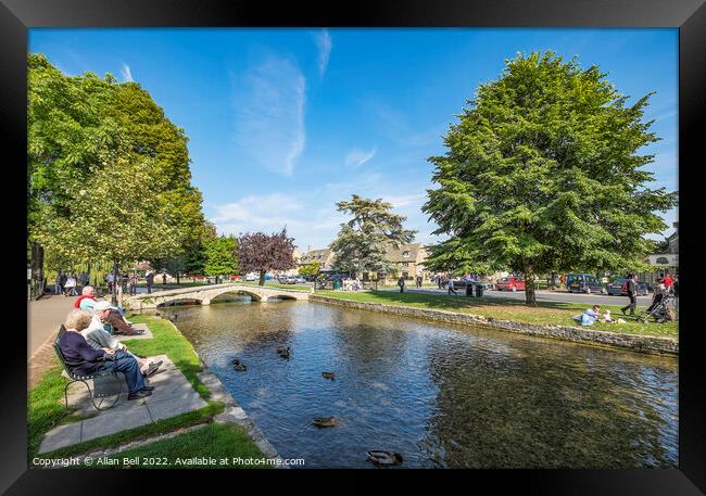 River Windrush Bourton-on-the-Water. Framed Print by Allan Bell