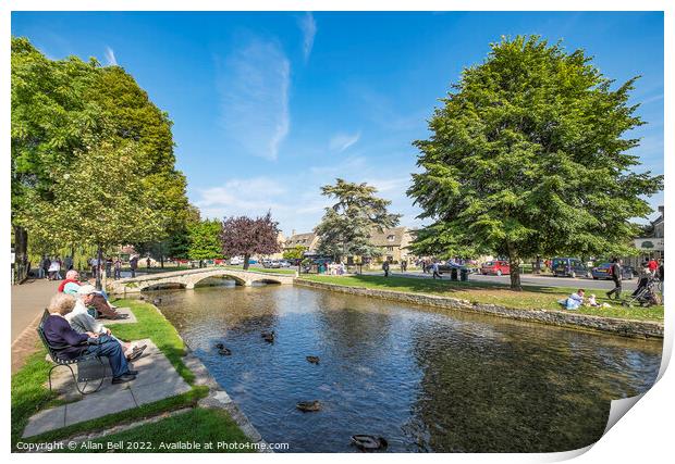 River Windrush Bourton-on-the-Water. Print by Allan Bell