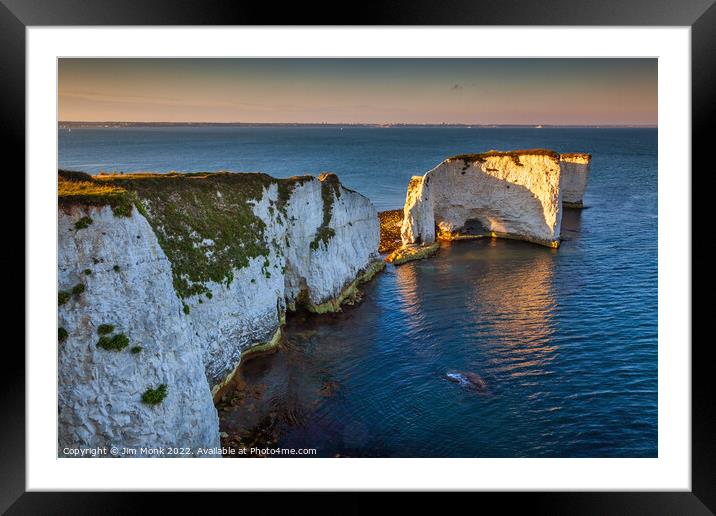 Old Harry Rocks Framed Mounted Print by Jim Monk