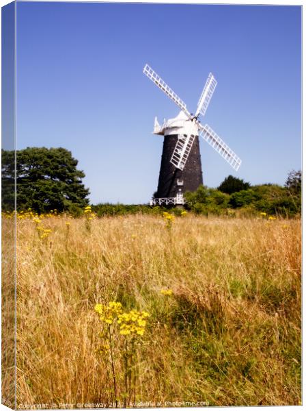 The Tower Windmill at Burnham Overy Staithe, Norfolk Canvas Print by Peter Greenway