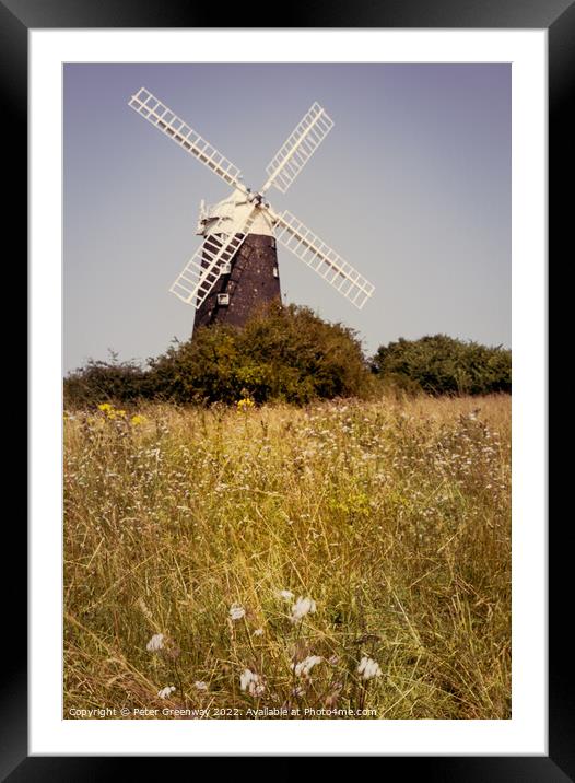 The Tower Windmill at Burnham Overy Staithe, Norfolk Framed Mounted Print by Peter Greenway