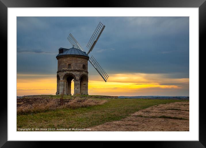 Chesterton Windmill Sunset Framed Mounted Print by Jim Monk