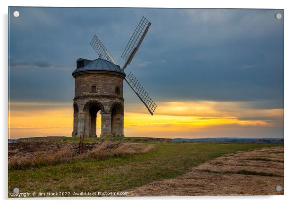 Chesterton Windmill Sunset Acrylic by Jim Monk