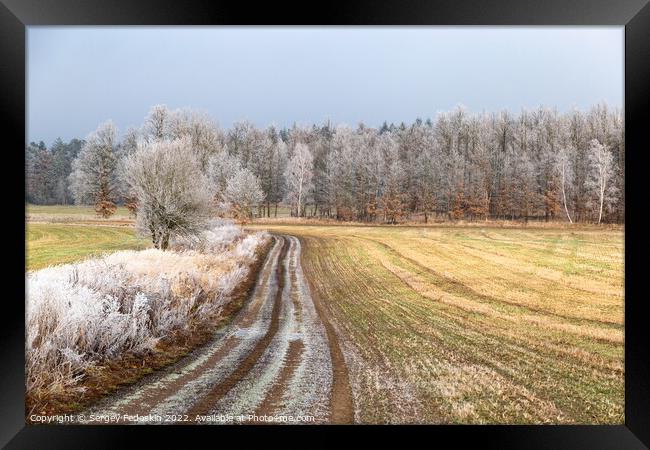 Winter countryside road in Czechia. Framed Print by Sergey Fedoskin