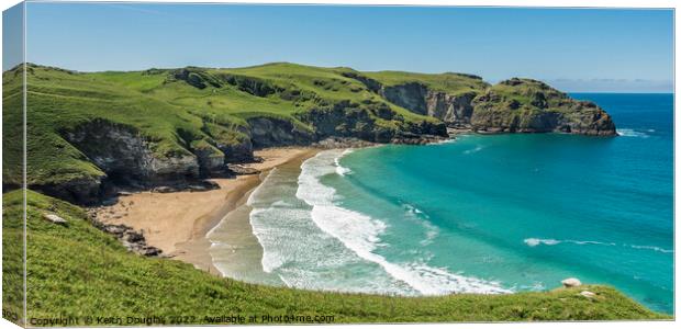 Benoath Cove and Bossiney Haven, North Cornwall Canvas Print by Keith Douglas