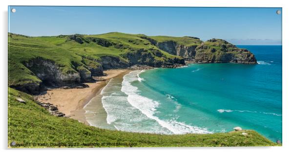 Benoath Cove and Bossiney Haven, North Cornwall Acrylic by Keith Douglas
