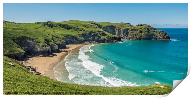 Benoath Cove and Bossiney Haven, North Cornwall Print by Keith Douglas