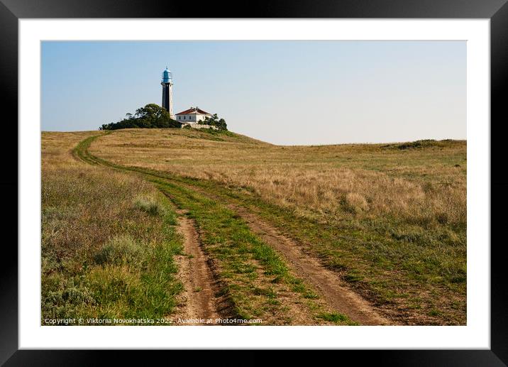 Desert road to the lighthouse  Framed Mounted Print by Viktoriia Novokhatska