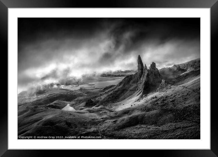 Storm Approaching Old Man Of Storr Framed Mounted Print by Andy Gray