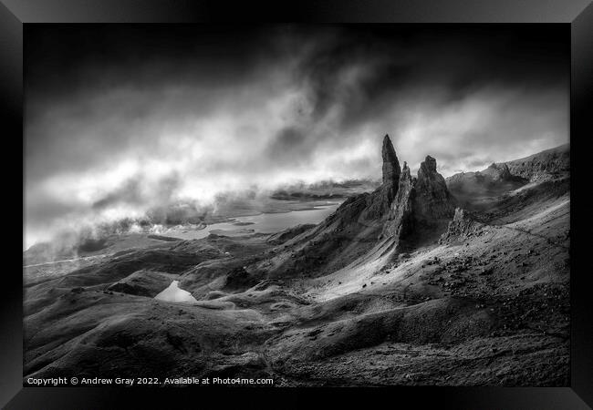 Storm Approaching Old Man Of Storr Framed Print by Andy Gray