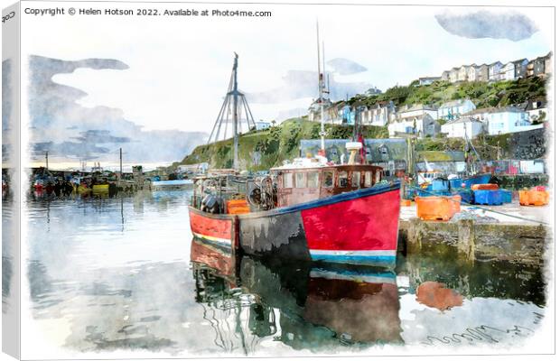 Fishing Boat Canvas Print by Helen Hotson
