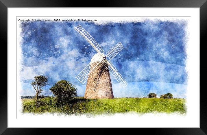 Halnaker Windmill Framed Mounted Print by Helen Hotson