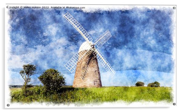 Halnaker Windmill Acrylic by Helen Hotson