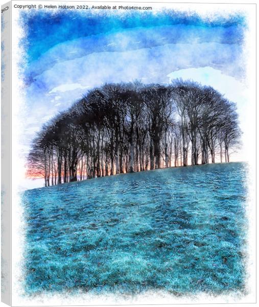 Frosty Winter Sunrise Canvas Print by Helen Hotson